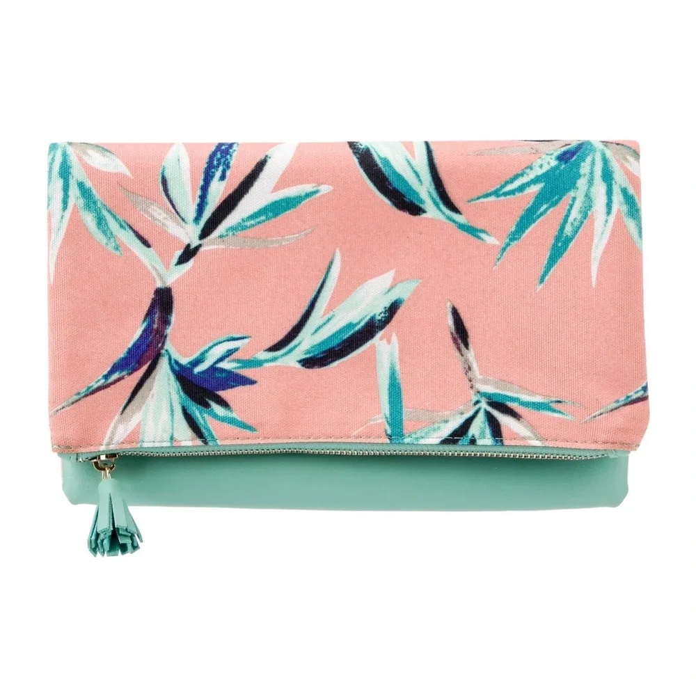 NWT Rachel Pally Leather Fold-In Flap Clutch